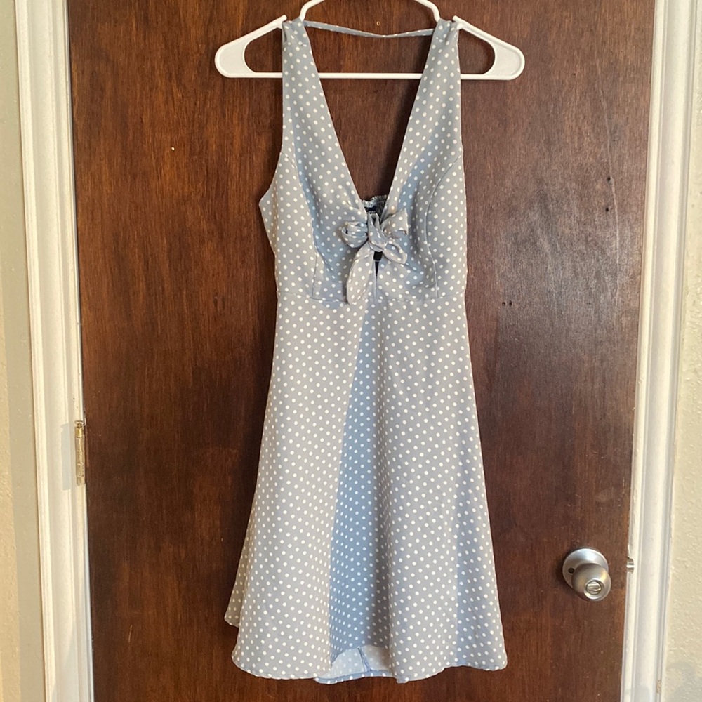 The moon polka dot baby blue dress size medium like new